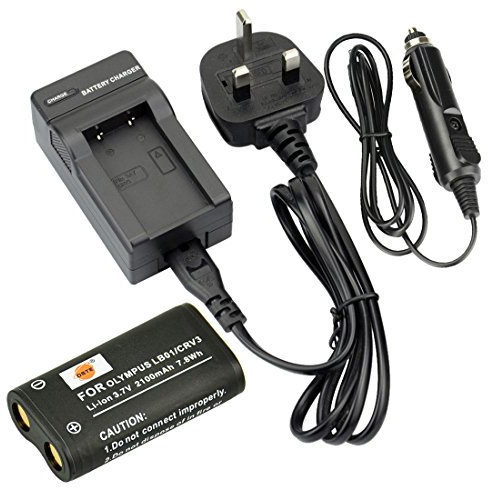 DSTE® CR-V3 Rechargeable Li-ion Battery + DC78U Travel and Car Charger Compatible for Olympus C3000 C3040 C-3000 C-4040 C-4040Z C-3020 C-3020Z D390 D510 Camera as Olympus CR-VS CR-V3P CRV3 LB-01 LB01