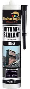 1 x 300ml TUBE BLACK BITUMEN SEALANT FIX FOR ROOF GUTTERS PIPES JOINTS CONCRETE STEEL WOOD CAR WHEEL ARCHES NEW TECHNICQLL
