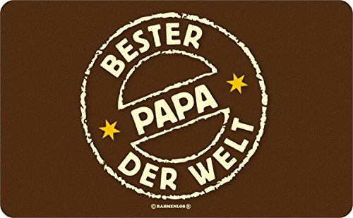 Frühstücksbrettchen Brotzeitbrettchen Bester Papa der Welt Resopal 23,5x14,5cm echte RICOLOR® Kult-Frühstücksbrettchen Made in Germany