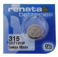 Renata 315 SR716SW SB-AT Pile oxyde d'argent pour montre 1,55 V