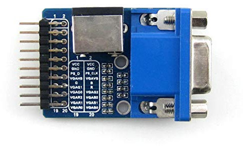Waveshare VGA PS2 Board Accessory Test Module for VGA + PS2 + Control Connector Interfaces Development Board Kits