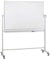 FRANKEN Mobiles Whiteboard, doppelseitig, emailliert, magnetisch, beschreibbar, trocken abwischbar, Whiteboard mit Ständer und Rollen, mit Metallgestell und schwenkbarem Rahmen, 120 x 90 cm, ST201