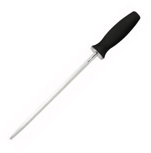 Mercer Culinary Genesis 10-Inch Knife Sharpening Steel, Stainless Steel, Black