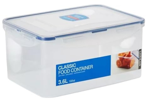 Lock & Lock HPL827M Rectangular Plastic Container 25 x 18 x 12 cm 3.6 L Transparent