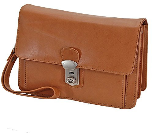 GoBago Business Herren Handgelenktasche Herrentasche Männer Tasche (Natur)