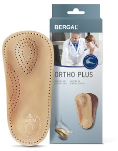 BERGAL Ortho Plus - Einlegesohlen - Unterstützendes Fußbett mit echtem Leder