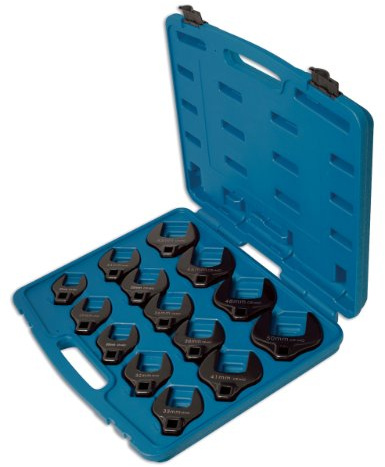 Laser 4713 Crows Foot Wrench Set 1/2 14pc, Black,Chrome