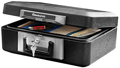 SentrySafe Coffre-Fort Ignifuge avec Serrure à clé, Coffre-Fort avec poignée de Transport pour sécuriser Les Objets de Valeur et Les Bijoux, 0,7 m³, 16 x 39,5 x 30,5 cm, 1160