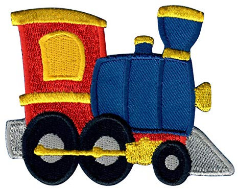 PatchMommy Train Patch, Iron On/Sew On - Embroidered Applique Motif for Children Kids Baby