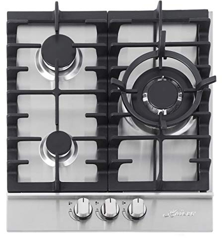 Kaiser 4354 Piano Cottura a Gas 45 cm con 3 valore alti /1 X tre cerchio del Turbo Brenner (3,8kw) con Adattatore per WOK IN GHISA/ ANTI Touch,accensione automatica/gas naturale e propano