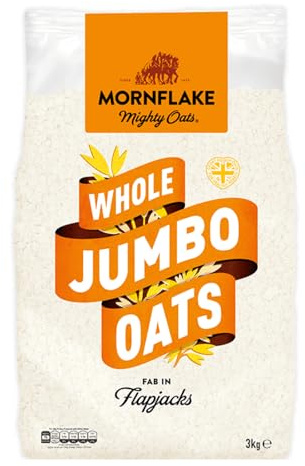 Mornflake - Jumbo Oats 1x 3kg 100% All Natural Wholegrain Rolled Oats | High In Fibre. Perfect For Breakfast Porridge Oats, Overnight Oats & Flapjacks. Suitable For Vegan Diet