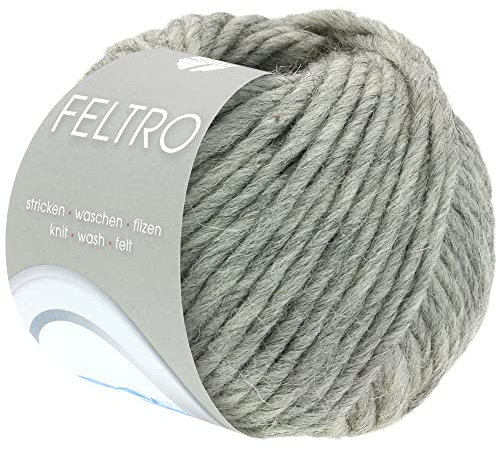 LANA GROSSA Feltro | Filzgarn für Kreativhandwerk, vielseitig, hochwertige Wolle zum Nass- und Trockenfilzen | Handstrickgarn aus 100% Schurwolle | 50g Wolle zum Stricken & Häkeln | 50m FB 3