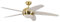 Pepeo Melton Ventilatore da Soffitto 13422010132_v2 con Telecomando Incluso, Rivestimento di Color Ottone, Pale Bianco, 132 cm