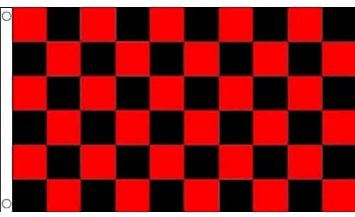 AZ FLAG Bandiera A Scacchi Rossi E Neri 150x90cm - Bandiera Scacchiera Rossa E Nera 90 x 150 cm