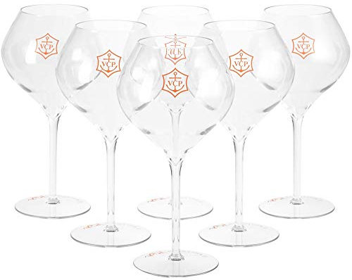 Veuve Clicquot Rich Champagne Glasses Set made of acrylic with VCP Logo (6 pieces)