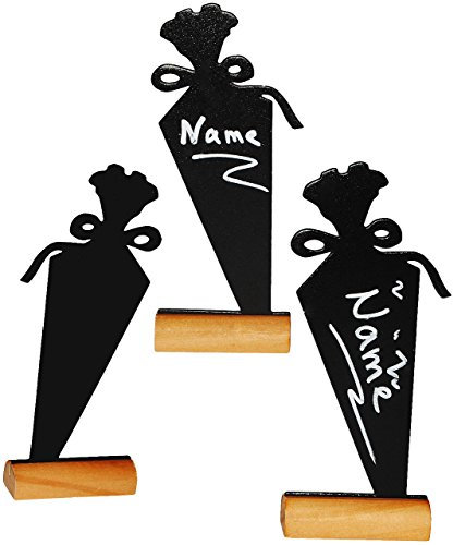 alles-meine.de GmbH 3 Stück Tischaufsteller/Tischkarten/Platzkarten & Platzhalter - Schultüte & Zuckertüte - für Schulanfang - Namenschild - Tischdeko - 2 seitig - Krei..