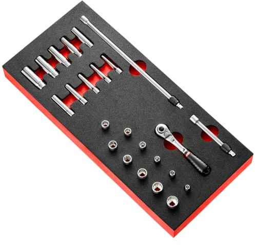 FACOM Modm.RL1U 1/4 Locking Ratchet and Inch-Size Socket Set