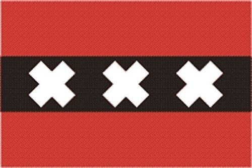 U24 Aufkleber Amsterdam Flagge Fahne 8 x 5 cm Autoaufkleber Sticker