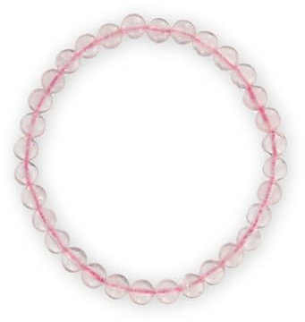 Budawi® Rosenquarz Armband Stretcharmband Perlen 6 mm auf Stretchband