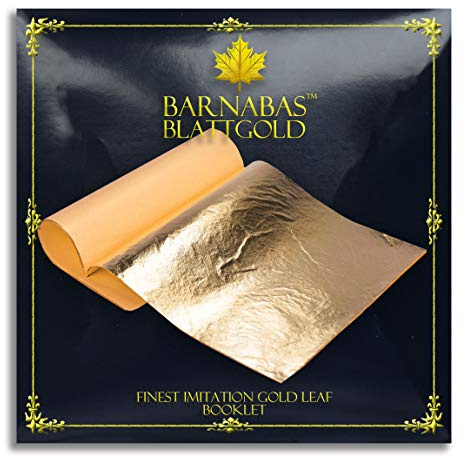 BARNABAS BLATTGOLD Imitation Gold Leaf, Loose Sheets [25 Sheets, 5.5 inch], Metal Foil Leaf for Painting, Arts and Crafts