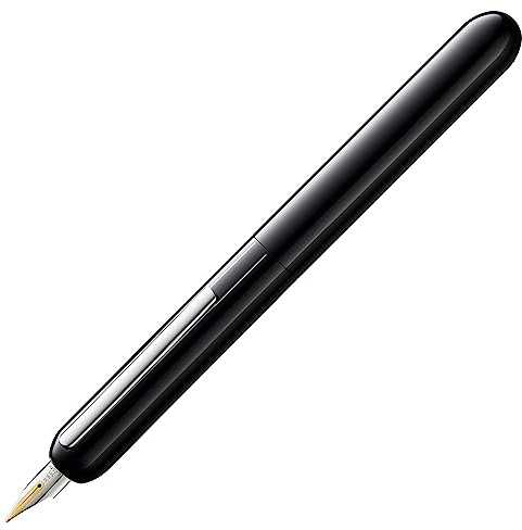 Lamy dialog pianoblack – capless fountain pen with twist mechanism – 14 kt gold nib, partially platinum-plated & in size OM – incl. ink cartridge T 10 blue & converter Z 27 – right-handed