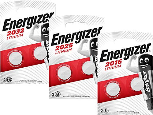 Energizer 10111769B Piles Boutons au Lithium, CR 2016/2025/2032 Lot de 3 Argent