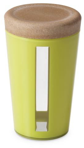 OMADA Barattolo in Plastica con Coperchio da 1,25L, per Freschezza Alimenti | Contenitore Alto per Dispensa con Finestra Trasparente per Pasta o Biscotti, 12x H20 cm, Collezione Ecoliving