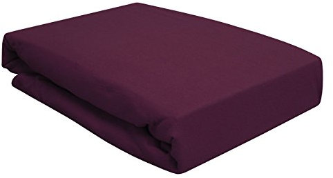 Arle-Living Spannbettlaken für Wasserbett Boxspringbett oder Übergrößen 180x200-200x220 cm - hochwertige 190 gr/m² - breites Farbsortiment (Aubergine/Purple/violett)
