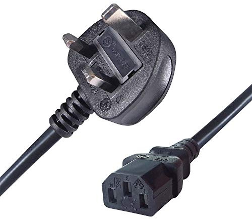 Connekt Gear 0.5m UK Mains Power Cable UK Plug to C13 Socket