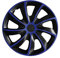 Autoteppich Stylers 14 Zoll Radkappen Quad Schwarz-Royalblau (Farbe und Größe wählbar!)