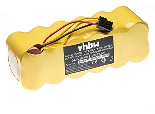 vhbw 1x Batterie Compatible avec Ariete Briciola 2712, 2717 Robot électroménager (3000mAh, 14,4V, NiMH) - Remplacement pour AT5186005100, LP43SC2000P