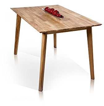 moebel-eins Vincent Esstisch, Material Massivholz, 140/185 x 80 cm, Eiche