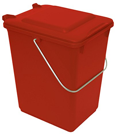 SULO Bio Boy 10 Liter mit Deckel und Henkel – Geruchsdicht und leicht Abwaschbar – Als Bio Mülleimer Komposteimer geeignet - Der Vorsortierbehälter für die Küche Nicht nur für Biomüll (rot)