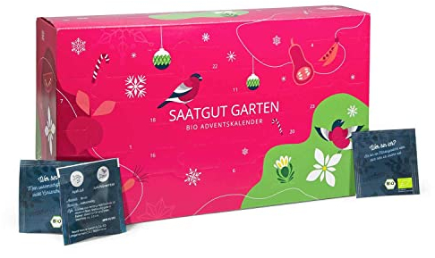 BIO Saatgut Adventskalender 2024 Garten - 24 verschiedene Gemüse und Kräuter Samen in höchster Qualität, samenfestes Saatgut, perfekt für Hobby-Gärtner und Kinder