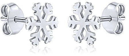 SILVEGO Damen Ohrstecker aus 925 Sterling Silber Schneeflocke