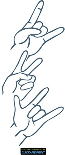 CLICKANDPRINT Aufkleber » Hände , 160x69,0cm, Metallic Taubenblau • Dekoaufkleber / Autoaufkleber / Sticker / Decal / Vinyl