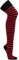 Krautwear® Damen Gestreifte Overknees Strümpfe Ringelstrümpfe Karneval Fasching Cosplay 80er Jahre (schwarz-rot)