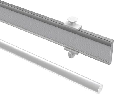 Interdeco Paneelwagen (6 Set) Silbergrau 45 cm, Aluminium mit Klettband für Gardinenschienen, Typ 1620701_A, kürzbar
