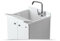 Mobile Lavatoio Interno Arredamenti Montegrappa Look One 60X50 H85 cm Cerniere Economico Piedini Fondo Ripiano Alluminio Anta Legno Nobilitato Bianco Asse Vasca Lavabo Termoplastico Lavapanni Pomello