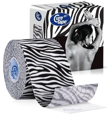 CureTape Cure Tape Art, 5 m x 5 cm, wasserfest, Zebra schwarz/weiß, 0
