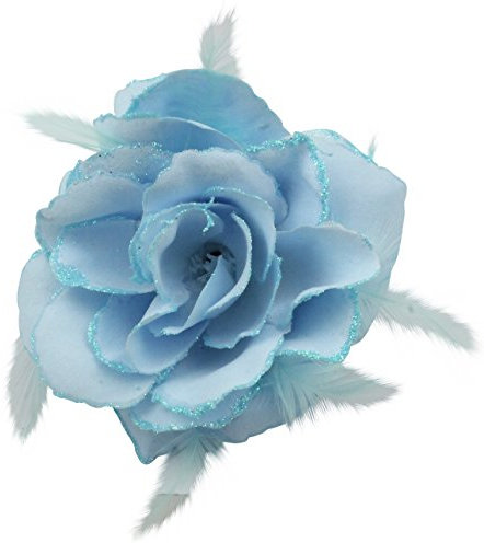 Baby Blue Rose Hair Clip Large Rose Fascinator Flower Hair Clip Blue Hair Accessories Clips Elastic Wedding Hair Flower, 1pc