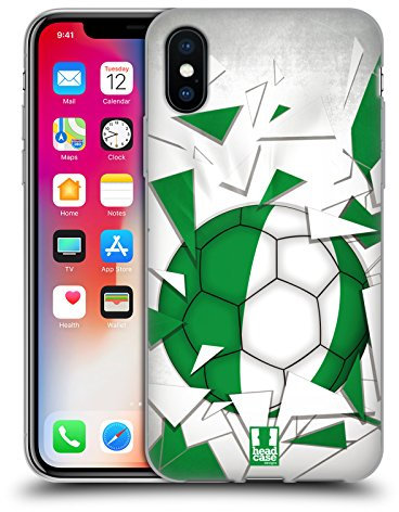 Head Case Designs Nigeria Saltos de Fútbol Carcasa de Gel de Silicona Compatible con Apple iPhone X/iPhone XS