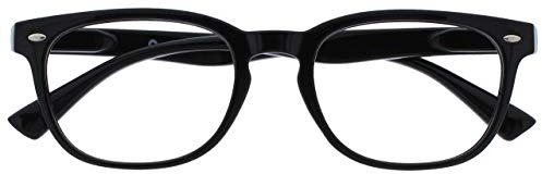 OPULIZE ORA Reading Glasses for Men Women - Designer Style Rounded Frame - Scratch Resistant - Spring Hinges - Black +3.00