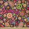 ABAKUHAUS toll Stoff als Meterware, Hippie-Paisley-Blätter, Microfaser Stoff für Kunsthandwerke und Dekoration, 5M (230x500cm), Schwarz Rosa Rot