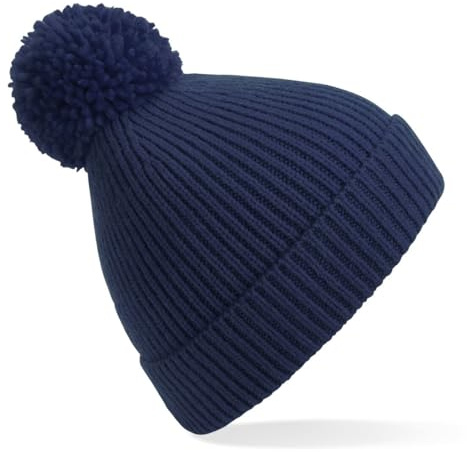 B382 Engineered Knit Ribbed Pom Pom Beanie