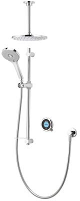 Aqualisa Optic Q smart shower (concealed) with adjustable handset and fixed ceiling head - for high pressure/combination boiler systems