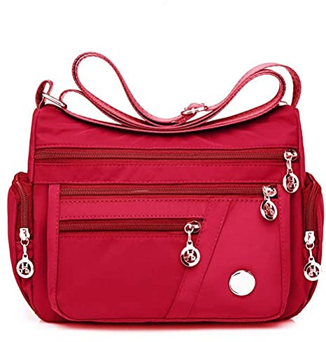 Wination Nylon-Umhängetasche, mehrere Taschen, größere Kapazität, Handtasche, lässige Crossbody-Tasche für Frauen, wasserdichte Nylon-Schulterhandtaschen, Messenger-Tasche,