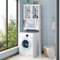 COSTWAY Mobile per Lavatrice, Organizzatore Bagno con 3 Mensole, Scaffale per Bagno con Mensola Interna Regolabile e 2 Ante, Salva Spazio (Bianco)