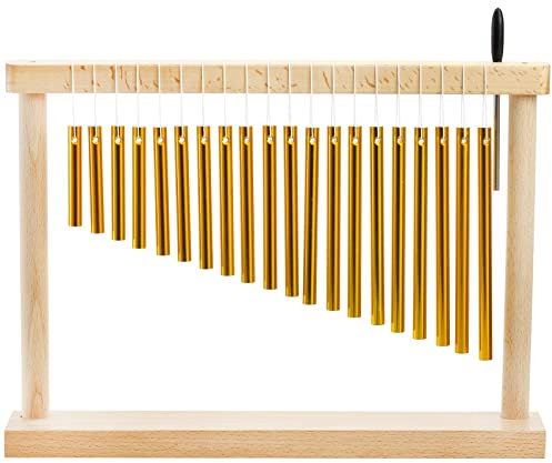 Suwimut 20-NOTE Bar Chime, Single-row Table Top Wind Chime, 20 Bars Musical Percussion Instrument with Mallet for Ornament Classroom Office Decoration, Educational Gift