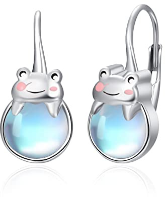KINGWHYTE Katze Ohrringe, 925 Sterling Silber Panda Meerjungfrau Ohrringe, Süßer Tier Kinder Ohrstecker Schmuck, Mädchen Tierohrringschmuck